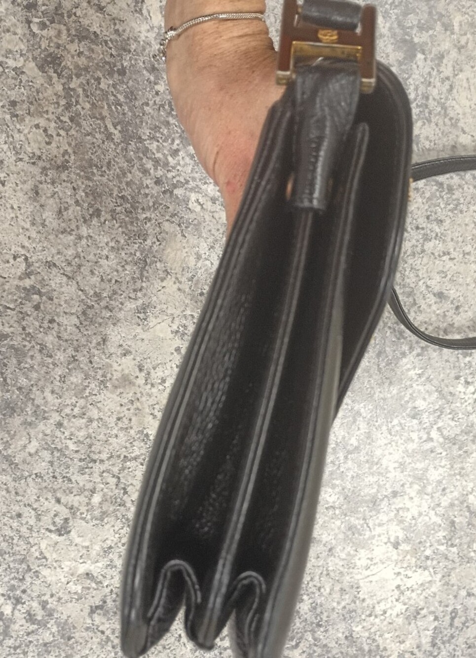 MCM Black Leather Crossbody with Gold Logo Studs - Picture 6 of 14
